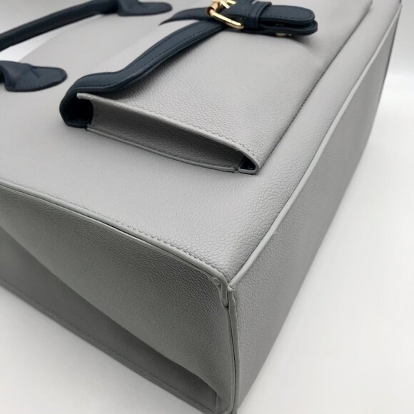 Like Dreams Navy Veda Two-Tone Buckle Medium Satchel Bag - Picture 6 of 11